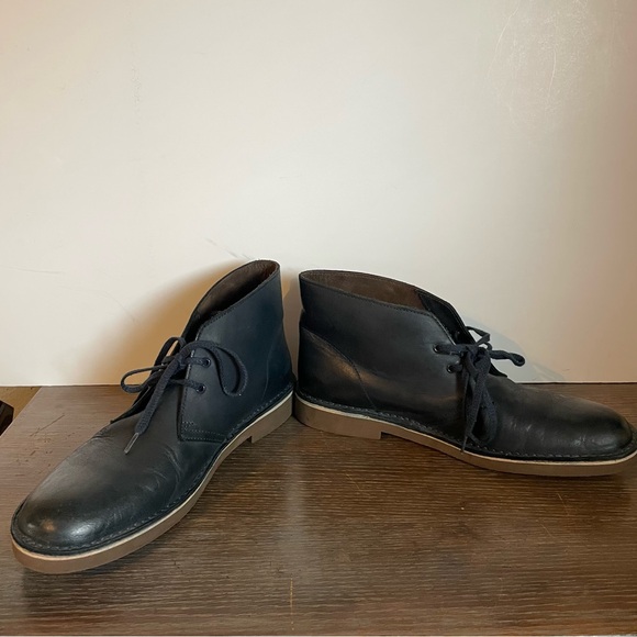 Clarks Navy Leather Chukka Boots Men’s 9 - Picture 5 of 12
